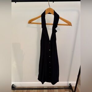 Elegant Black Halter Dress
